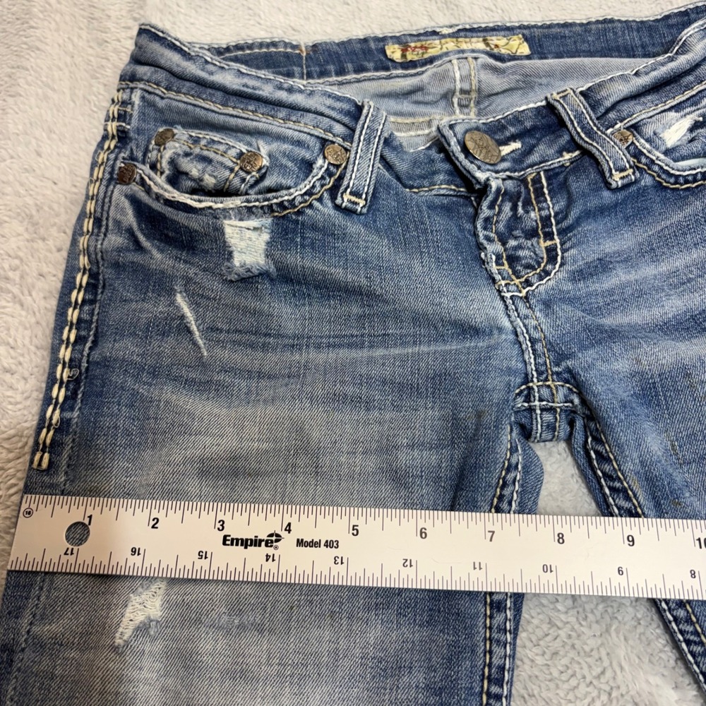 BKE Stella Bootcut Jeans Women's 23 Blue Distressed Low Rise Y2K Denim BKL7595L - Picture 9 of 12